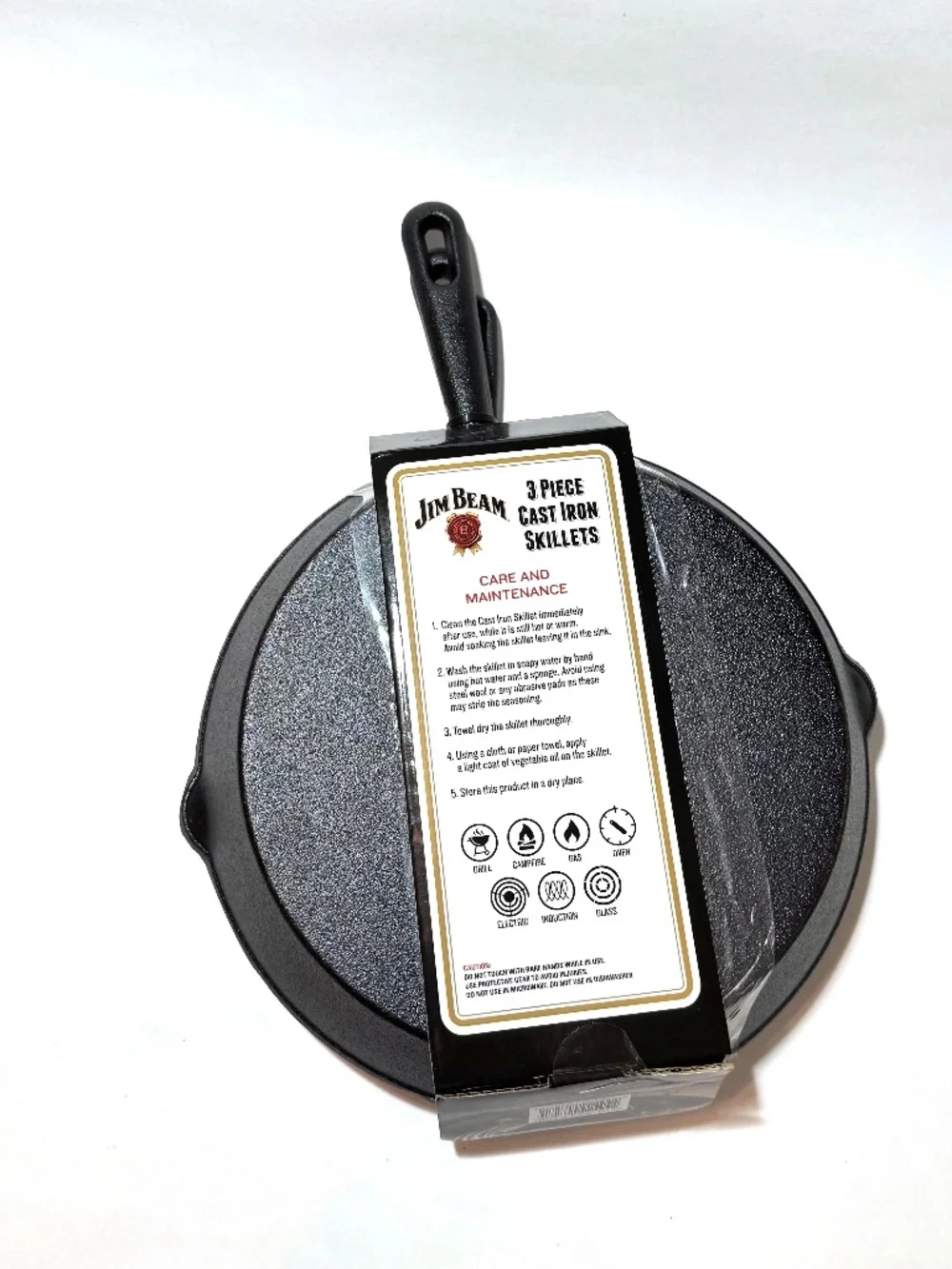 Jim Beam 3-Piece CAST IRON SKILLET SKILLETS